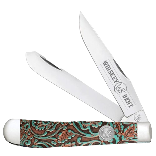 WHISKEY BENT TOOLED RANCHER TRAPPER KNIVES