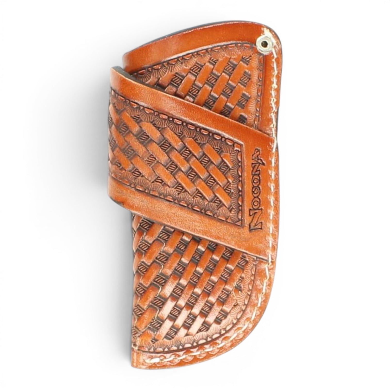 Nocona Tan Basket Weave Leather Knife Sheath 1801408