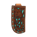 Nocona Men's Turquoise & Brown Leather Knife Sheath