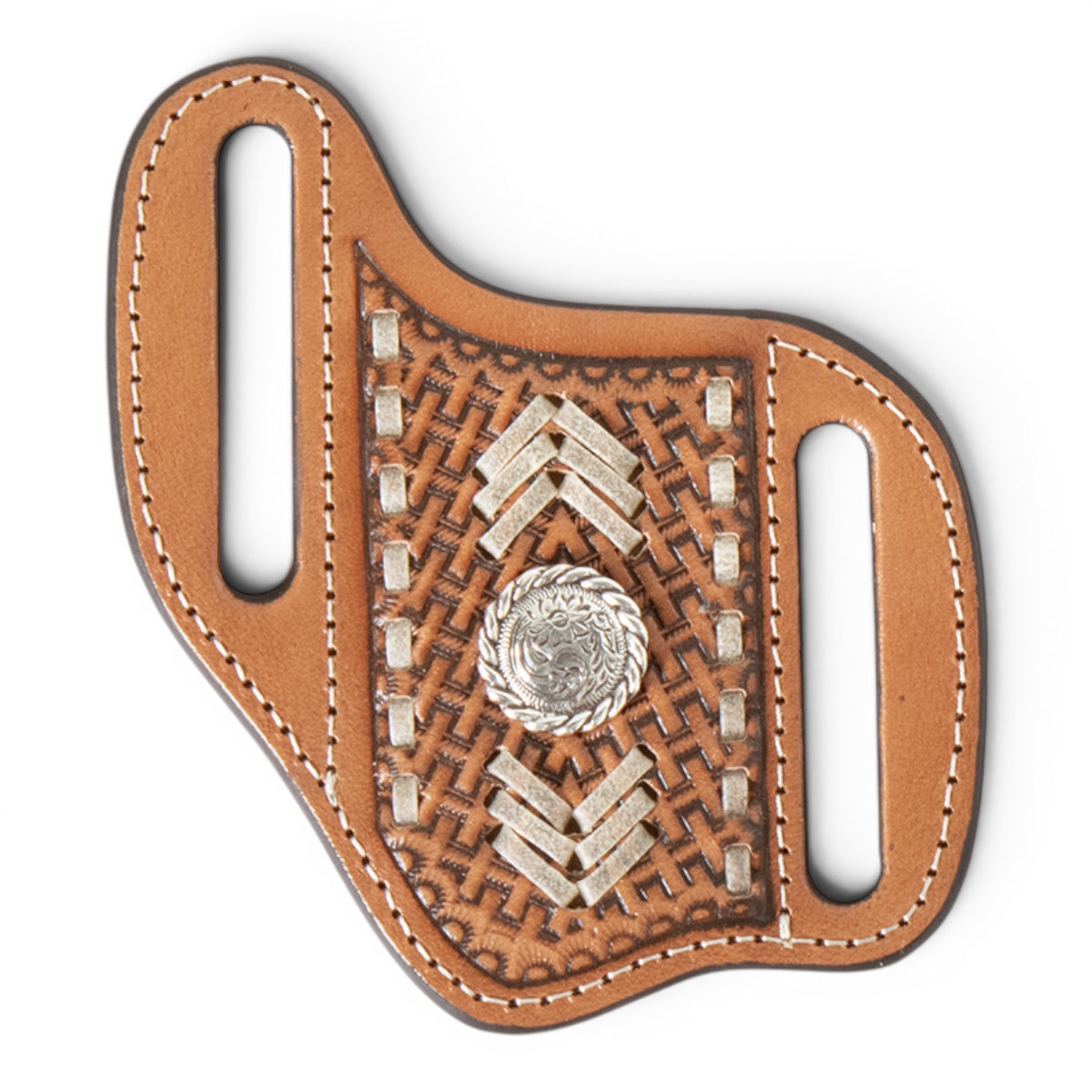 Nocona Tan Basket Weave Concho Knife Sheath 1806708