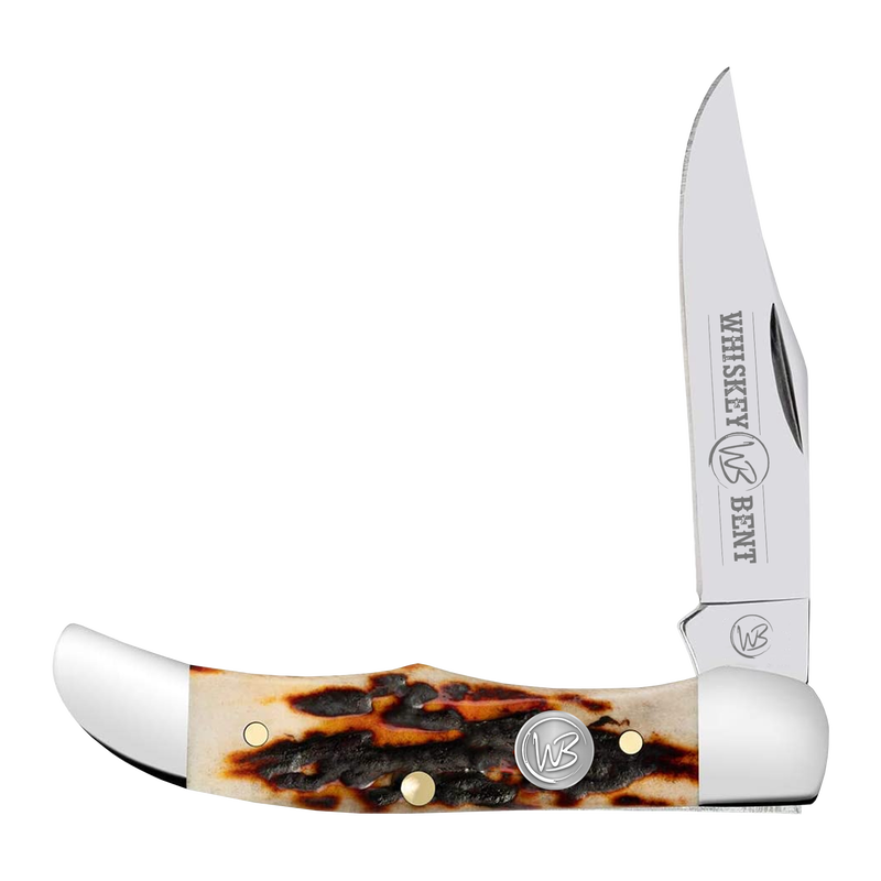 WHISKEY RANCH STAG BONE MINI HUNTER KNIVES