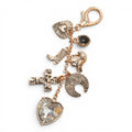 BAG KEY CHARM-HEART CROSS WESTERN BOOT | 80K058: Gold