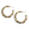 BLAZIN ROXX LADIES EARRINGS HAMMERED HOOPS GOLD
