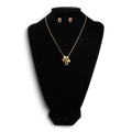 BLAZIN ROXX NECKLACE AND EARRING SET GEMSTONE CHARMS GOLD