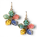 BLAZIN ROXX EARRINGS BEADED FLOWERS MULTI COLOR