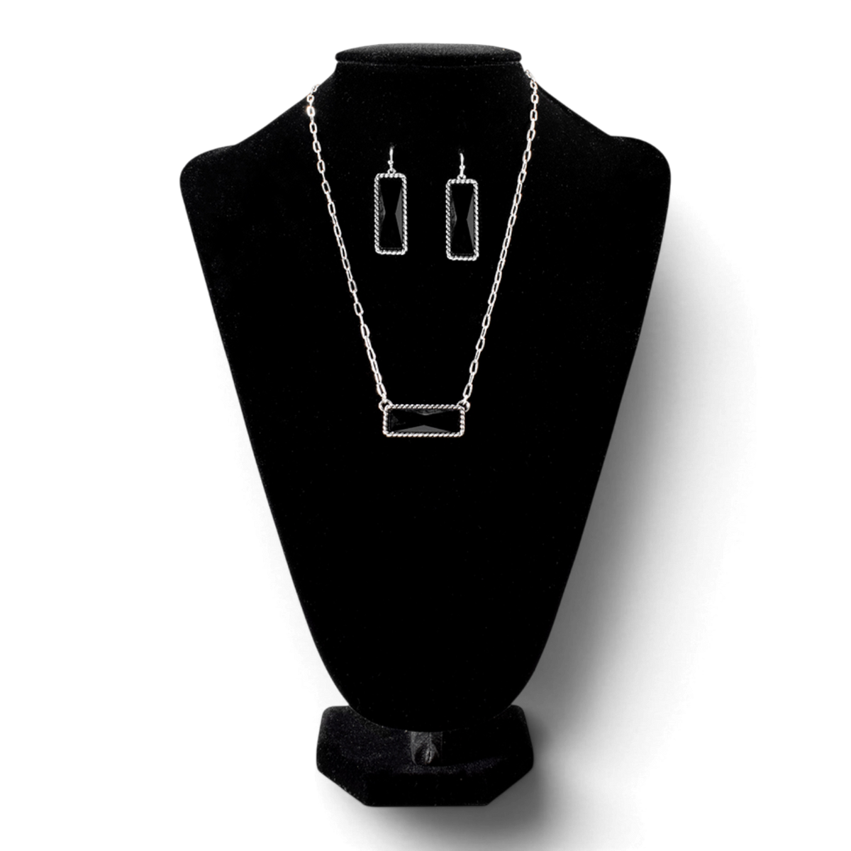 BLAZIN ROXX NECKLACE AND EARRINGS SET BLACK
