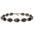 3D HATBAND 1" ROUND CALF HAIR INLAY CONCHOS BROWN