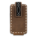 3D CELL PHONE CASE ROUGHOUT BOOT STITCH BLACK BROWN