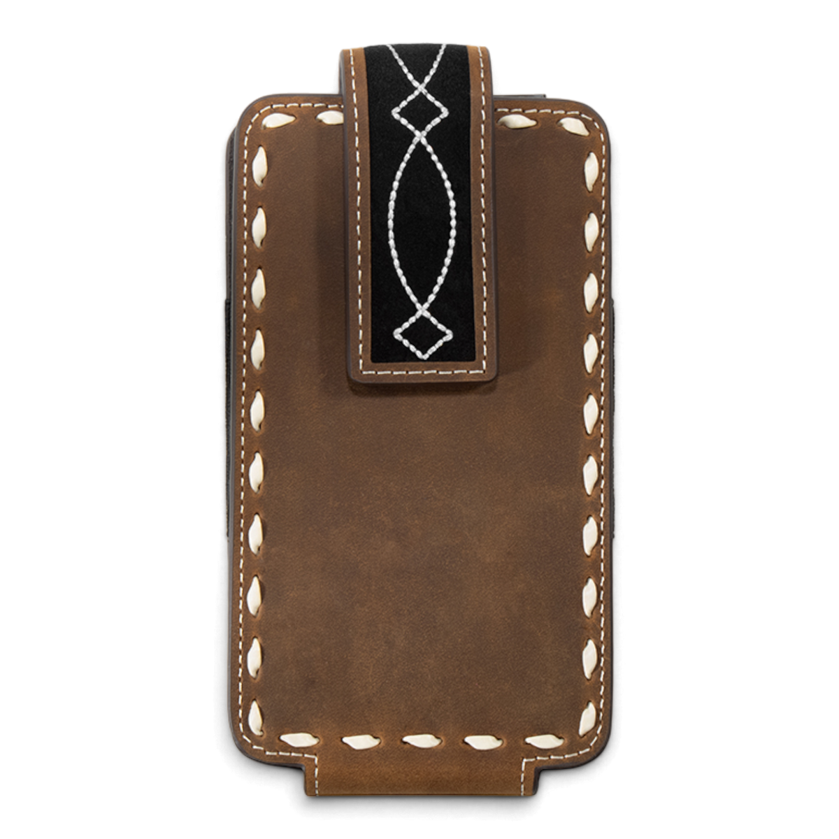 3D CELL PHONE CASE ROUGHOUT BOOT STITCH BLACK BROWN