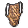 3D KNIFE SHEATH LARGE PANCAKE STYLE BASKET WEAVE BROWN