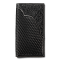 3D MENS RODEO STYLE WALLET BASKET WEAVE OVERLAY BLACK