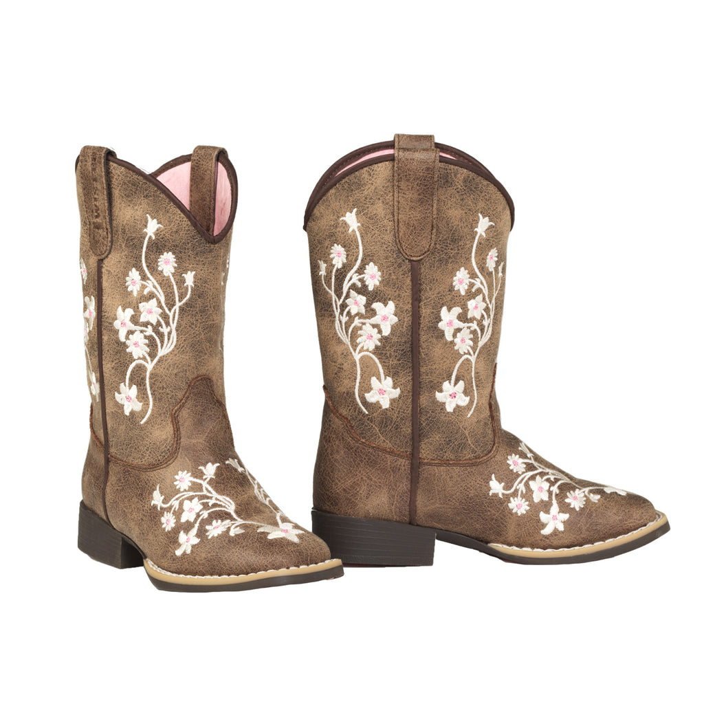 TWISTER LILY STYLE BOOTS YOUTH GIRLS GREY BROWN