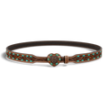 3D HATBAND 3/4"-1/2" SCROLL EMBOSSED HEART BUCK LACE BROWN