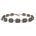 3D CHAIN HATBAND 1" SCALLOPED CROSS CONCHOS SILVER
