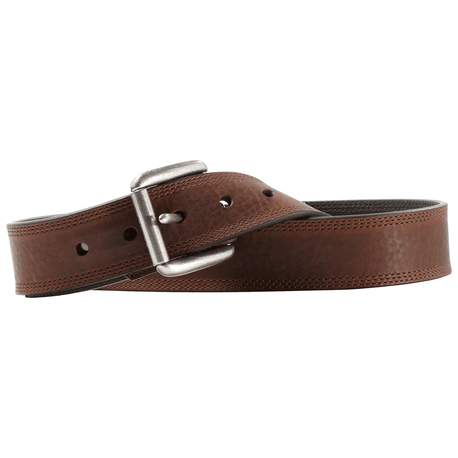 Ariat men's dark copper full-grain leather western belt with a silver buckle, 1-1/2" wide.