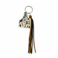 Western Style Geometric Cowhide Keychain: 1