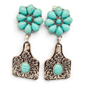 Western Style Cattle Tag Post Earrings - WJ