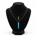 Western Cactus Rectangle Pinestone Pendant Necklace - WJ: Cross