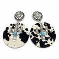 Western Style Cactus Animal Skin Double Charm Earrings - WJ: 1