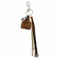 Western Style Geometric Cowhide Keychain: 2