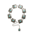 ARIAT LADIES BELT SCALLOPED SQUARE CONCHO CHAIN TURQUOISE