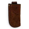 ARIAT LEATHER VERTICAL KNIFE SHEATH CALF HAIR MEDIUM BROWN