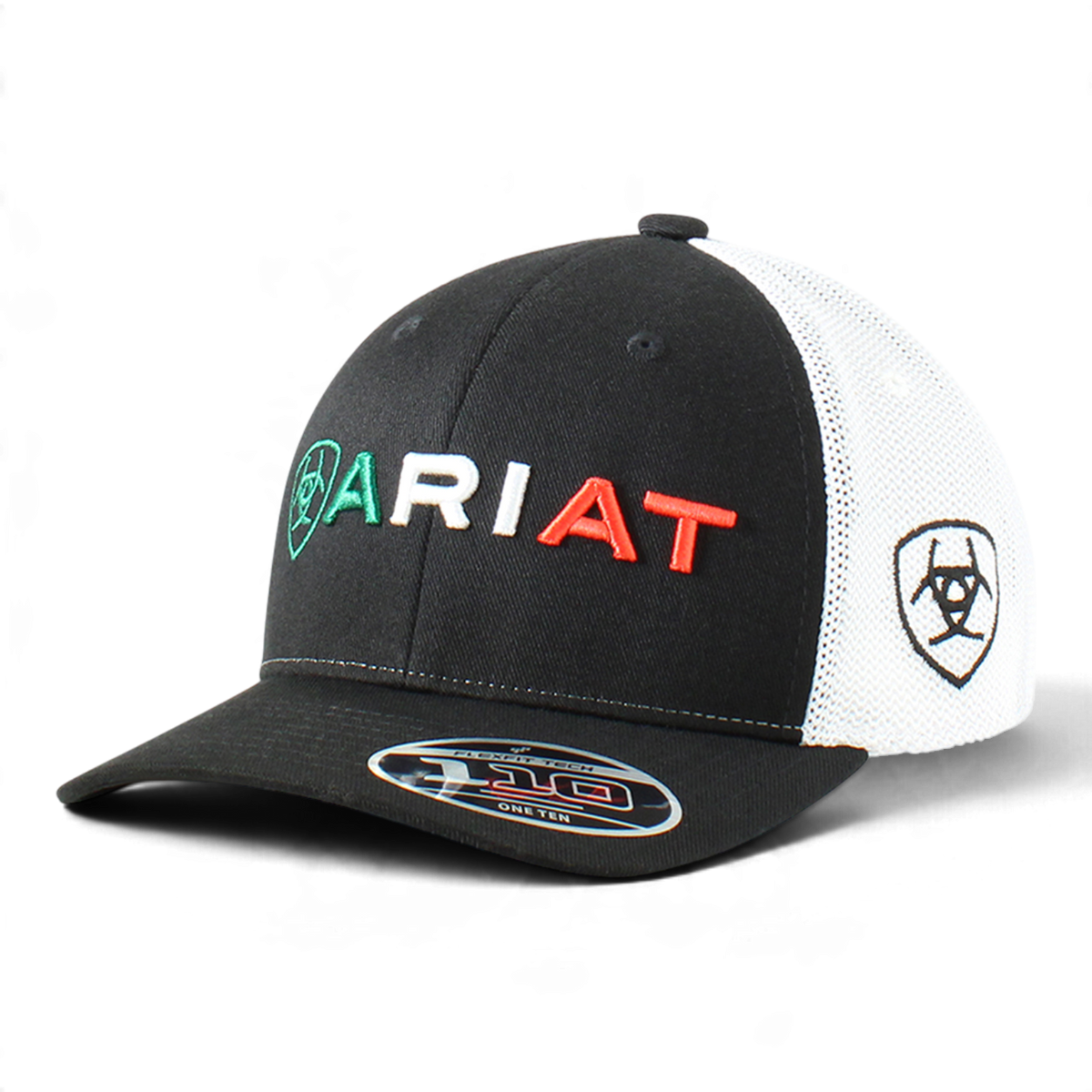 ARIAT BOYS FLEXFIT CAP MEXICAN FLAG WORD LOGO BLACK