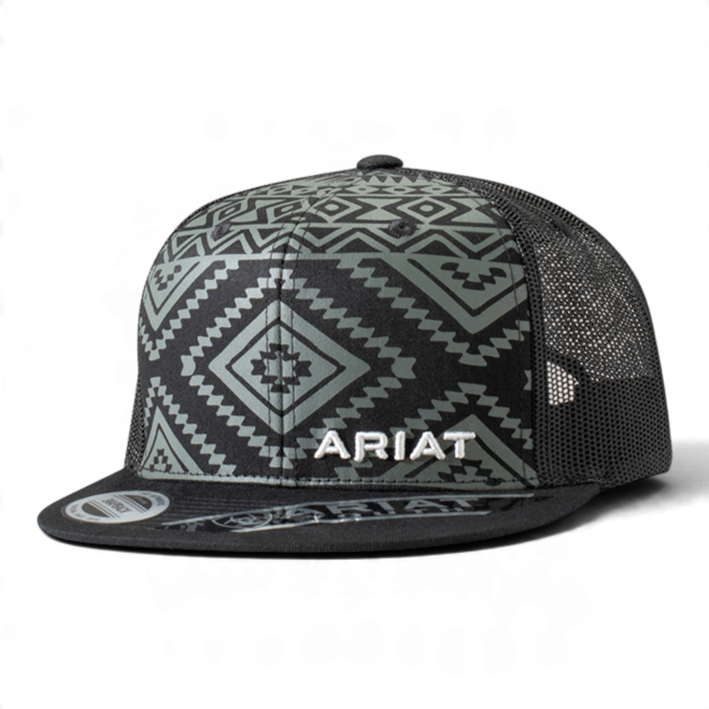 ARIAT YOUTH FLAT BILL AZTEC PATTERN BK