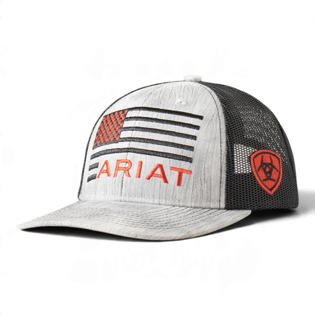 ARIAT YOUTH AMERICAN FLAG EMBROIDERED GY/WH