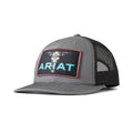 ARIAT MENS CAP BULL SKULL PATCH CHARCOAL