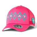ARIAT GIRLS PONYFLO CAP SOUTHWESTERN LOGO HOT PINK