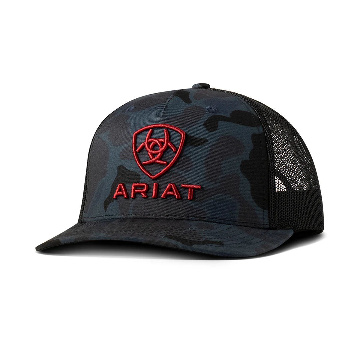 ARIAT MENS CAP R112 SNAPBACK CAMO 3D EMBROIDERED LOGO NAVY
