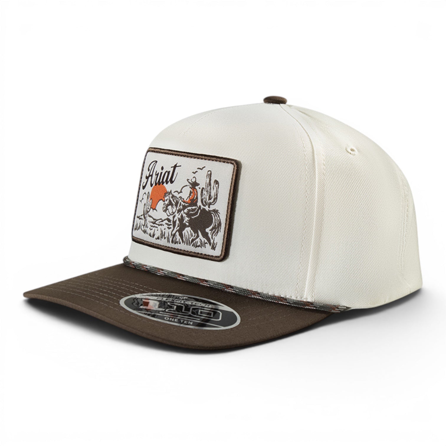 ARIAT MENS CAP SNAP BACK DESERT PATCH TAN BROWN