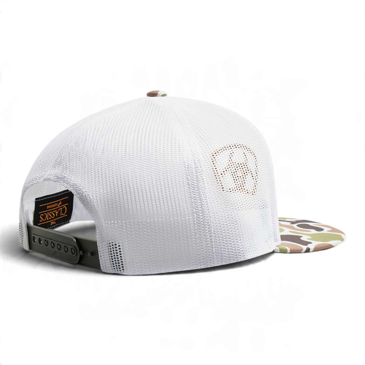 ARIAT MENS CAP SNAP BACK CAMO VISOR WHITE