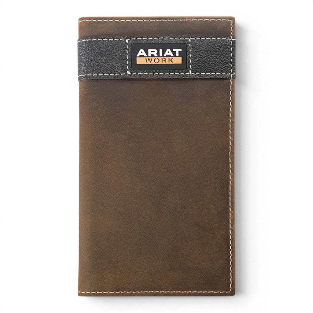 ARIAT WORK WALLET CHECKBOOK BROWN