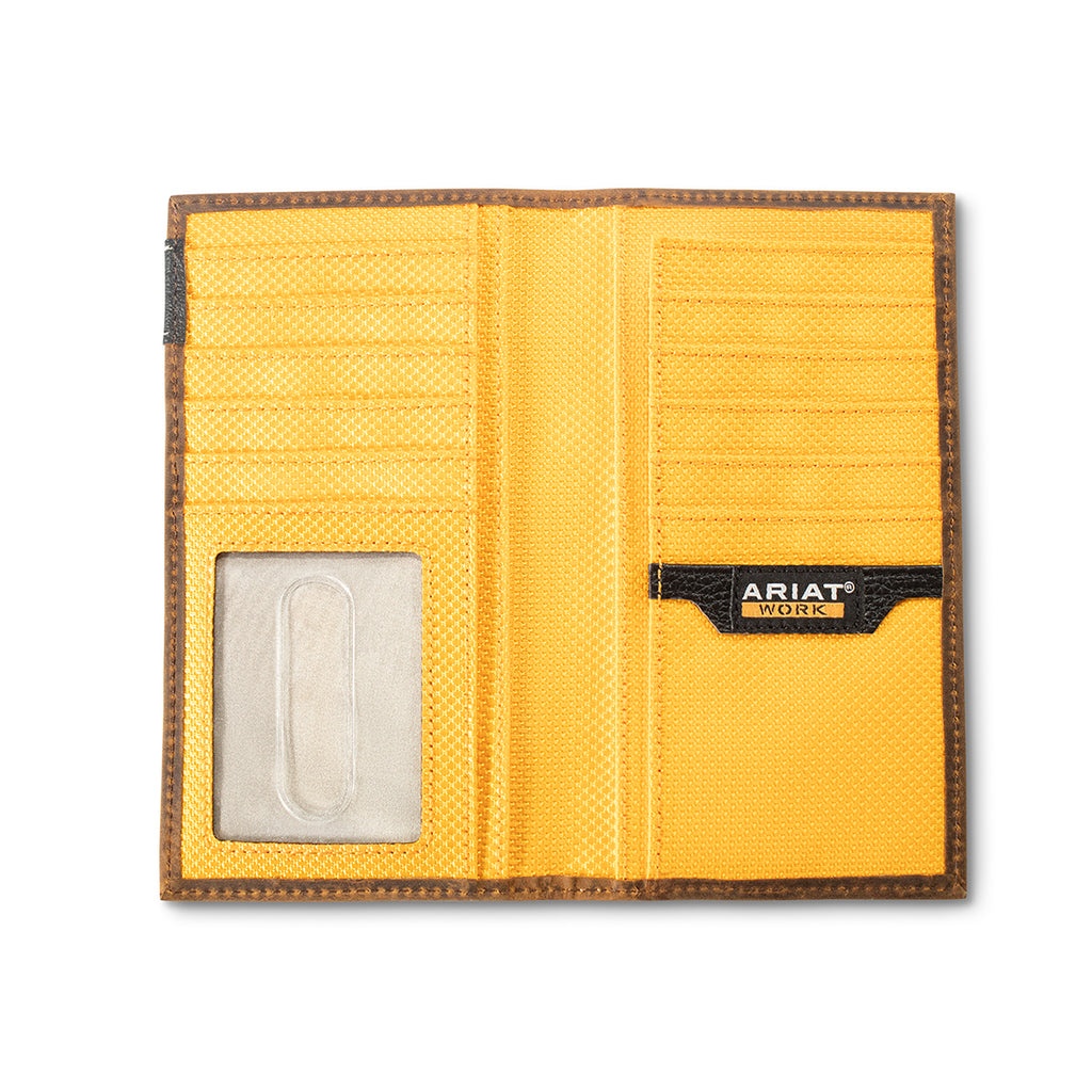 ARIAT WORK WALLET CHECKBOOK BROWN