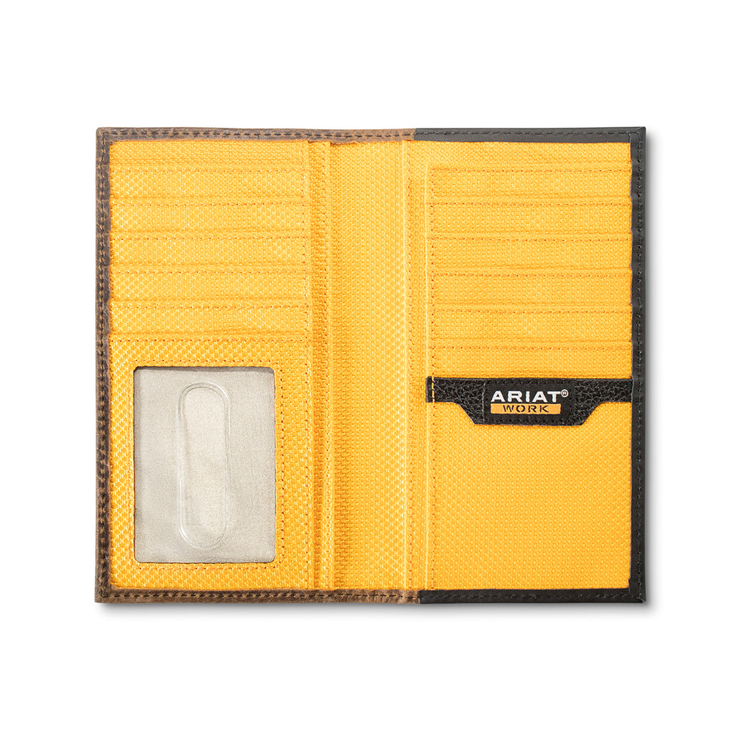 ARIAT WORK WALLET CHECKBOOK ROUGHNECK BLACK