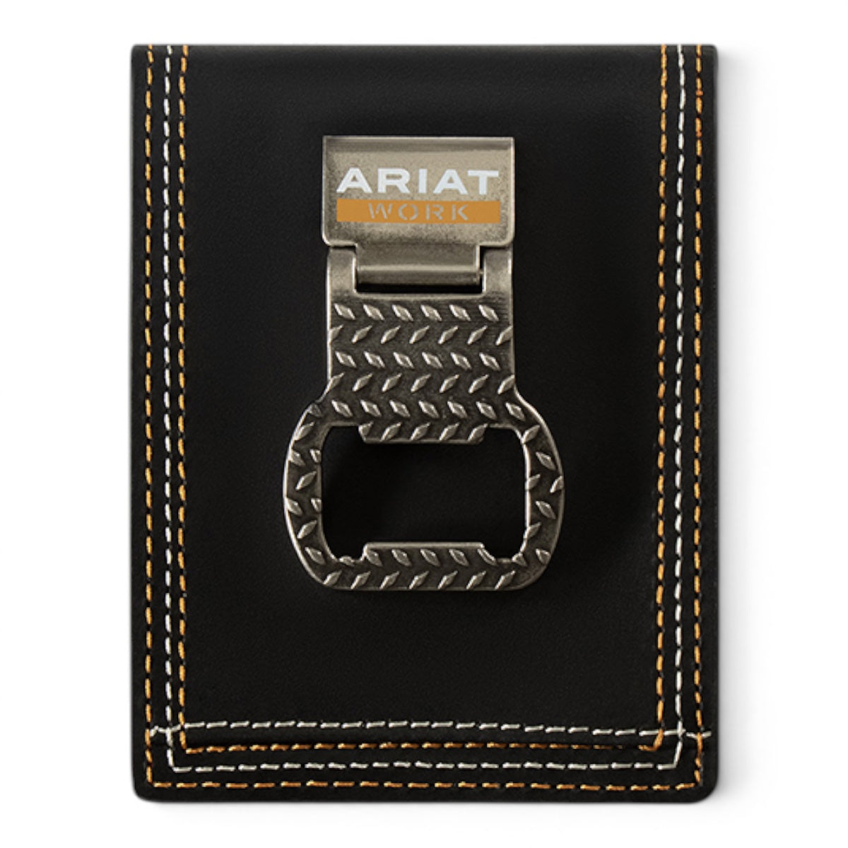 ARIAT WORK WALLET BIFOLD BOTTLE MONEY CLIP BLACK