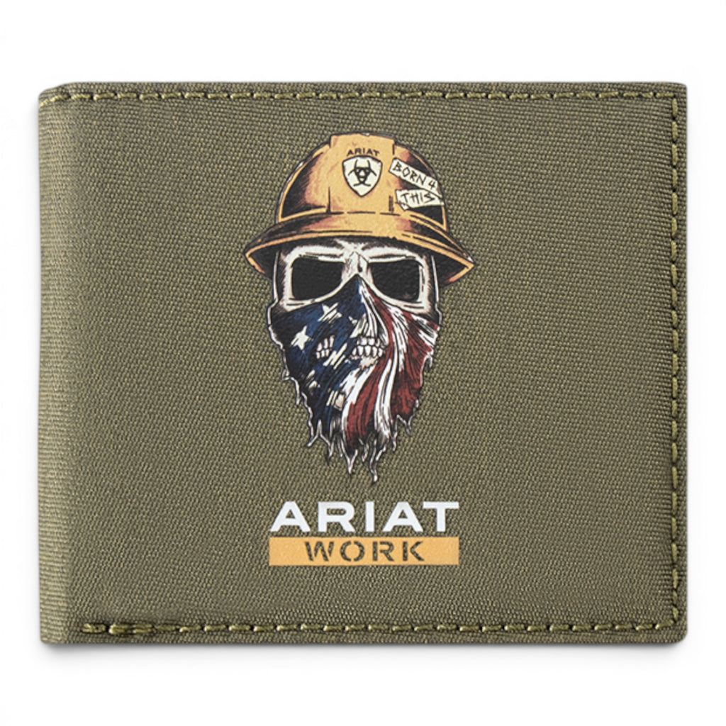 Ariat Work Men's Bifold Wallet – Born 4 This USA Dark Green
