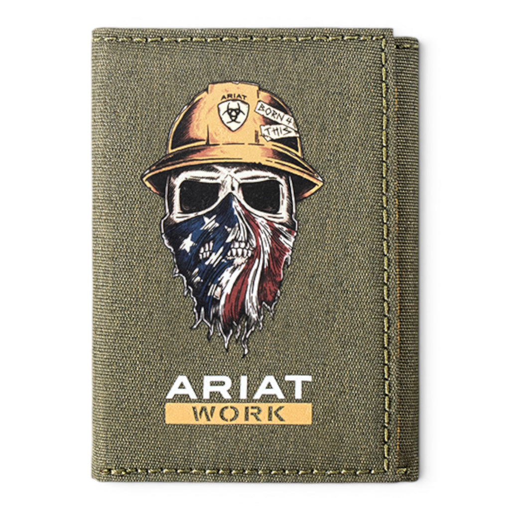 Ariat Work Men's Trifold Wallet – Born 4 This USA Dark Green