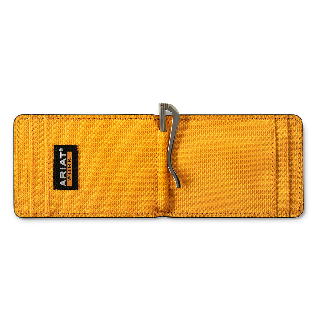 ARIAT WORK WALLET BIFOLD MONEY CLIP GREY