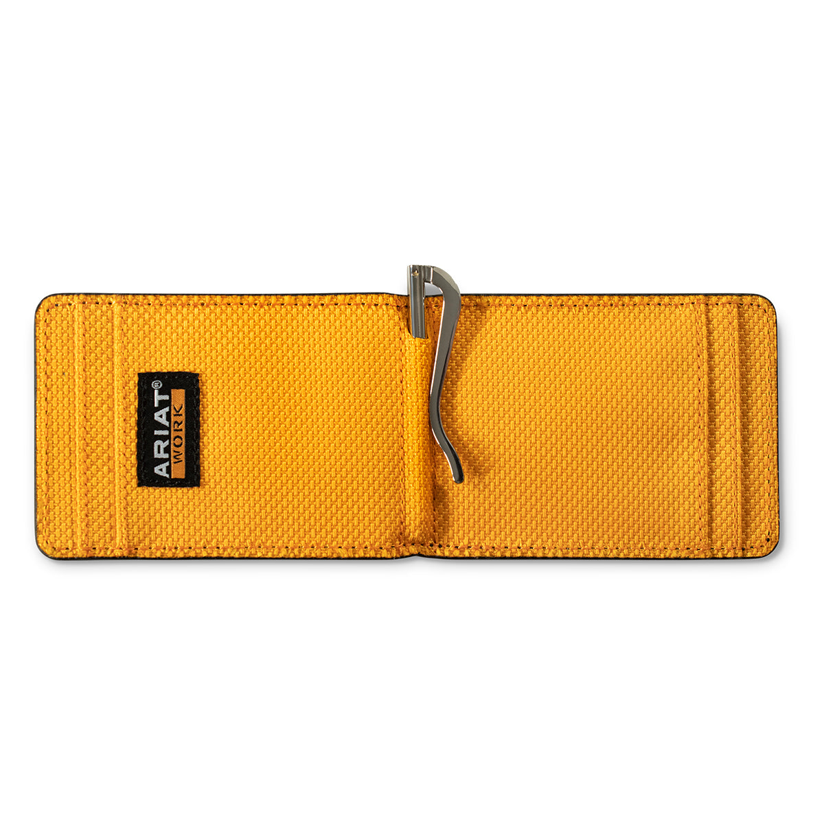 ARIAT WORK WALLET BIFOLD MONEY CLIP GREY