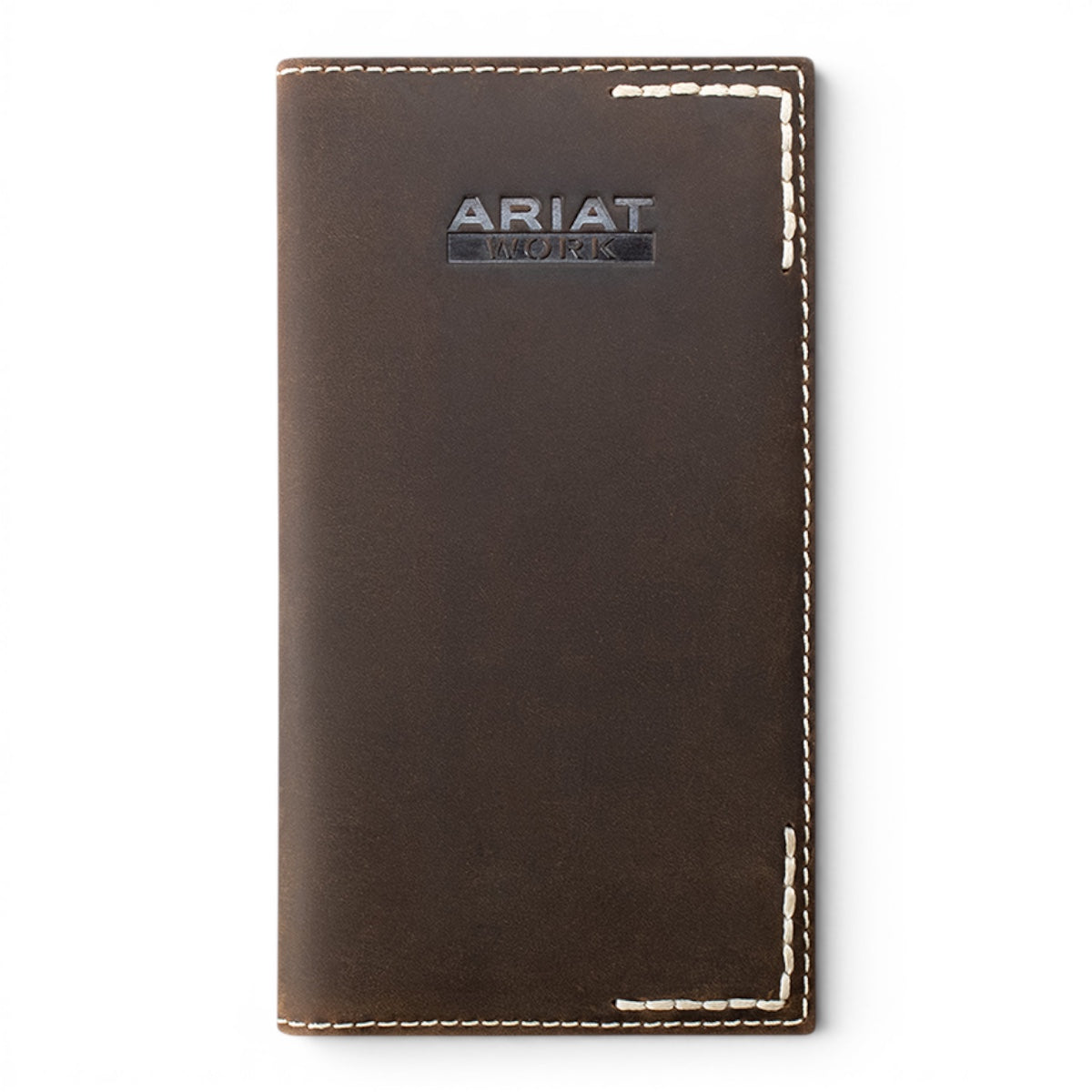 ARIAT WORK MENS RODEO STYLE WALLET THICK STITCH BROWN