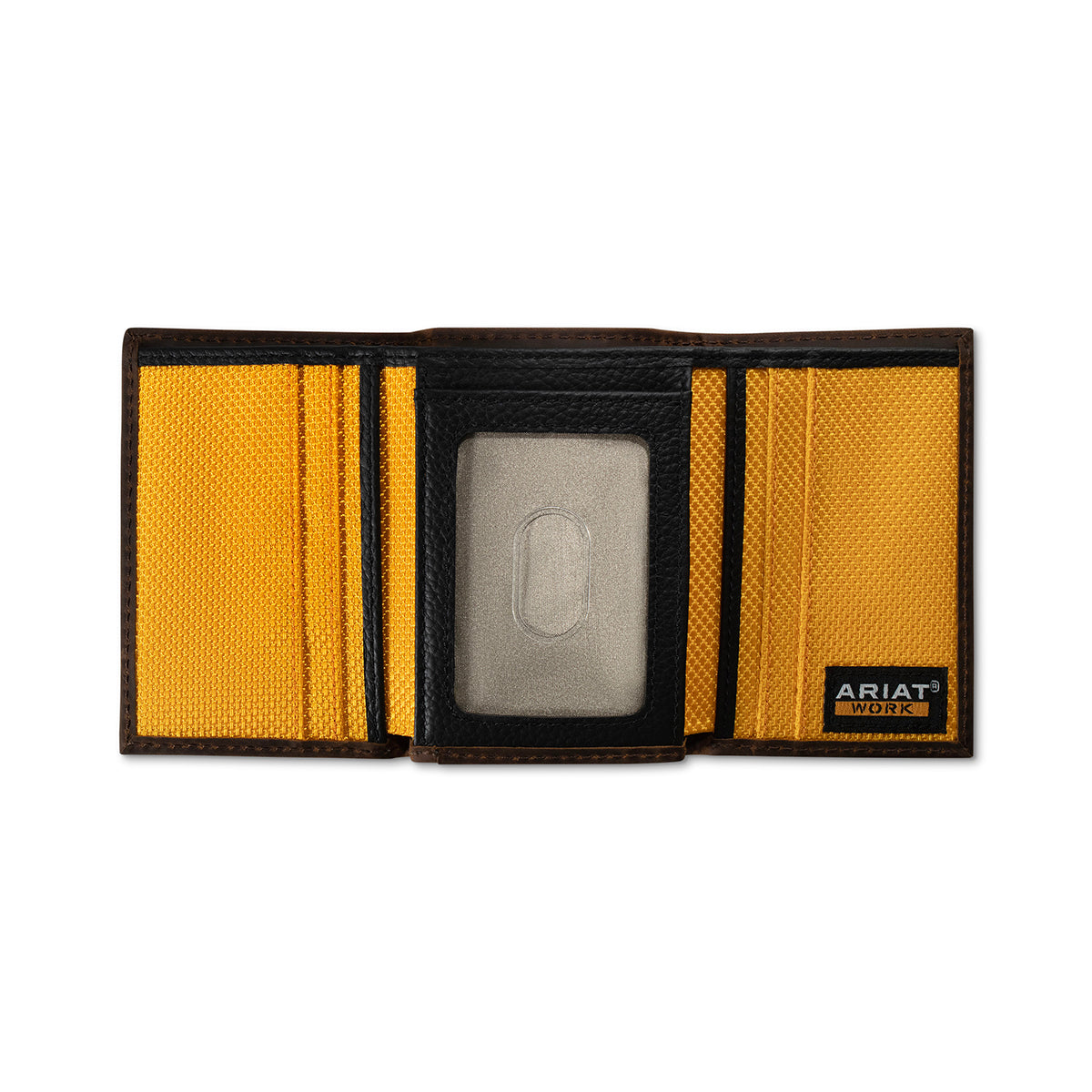 ARIAT WORK MENS TRIFOLD STYLE WALLET THICK STICH BROWN