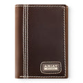 ARIAT WORK MENS TRIFOLD STYLE WALLET TRIPLE STITCH SIDE BROWN