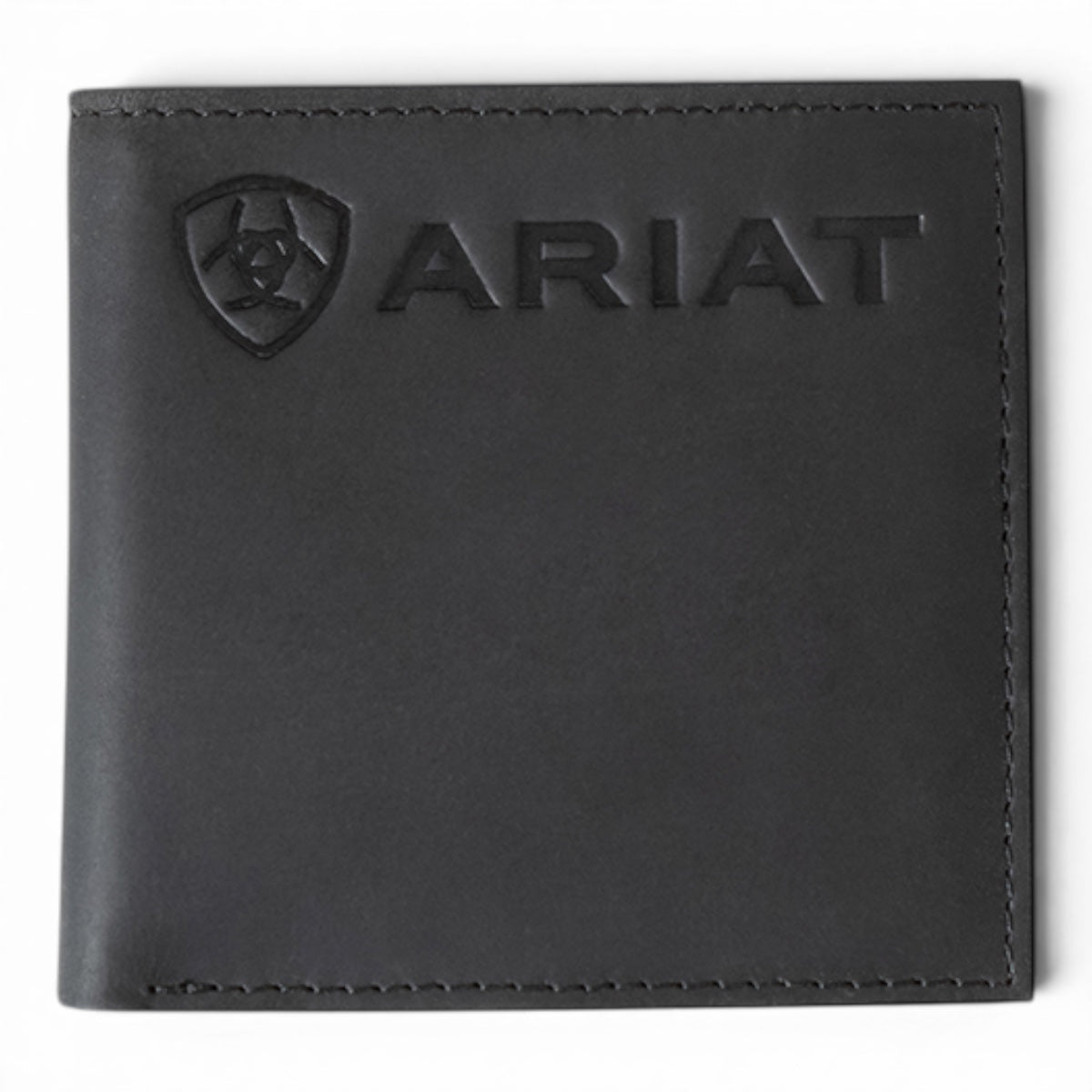 ARIAT MENS BIFOLD WALLET EMBOSSED LOGO BLACK