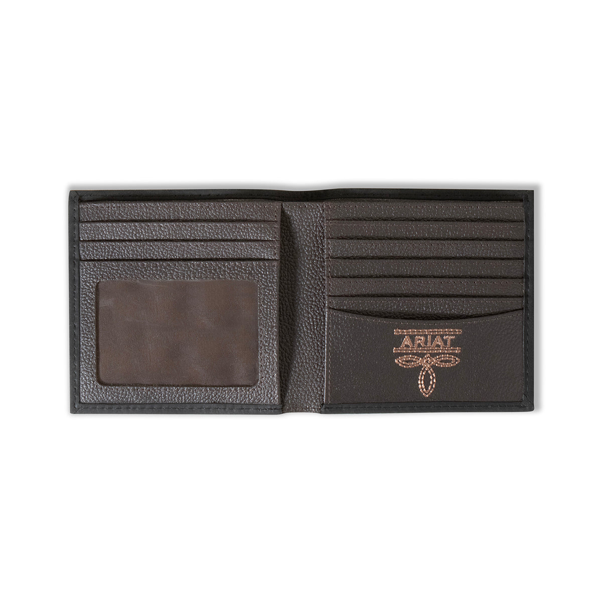ARIAT MENS BIFOLD WALLET EMBOSSED LOGO BLACK
