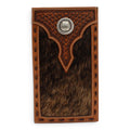 ARIAT RODEO BASKET WEAVE CALF HAIR CONCHO BROWN
