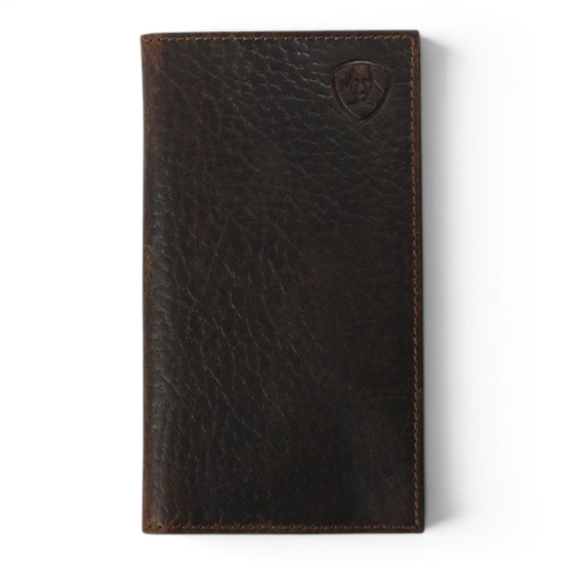 ARIAT MENS RODEO WALLET SHIELD LOGO BROWN