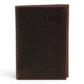 ARIAT MENS TRIFOLD WALLET SHIELD LOGO BROWN